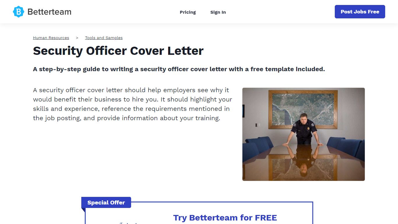 Security Officer Cover Letter - Betterteam